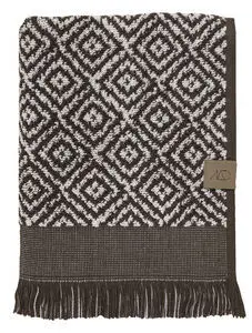 Mette Ditmer - MOROCCO-håndklæde - Chocolate / Off-white - W50 x L90 cm