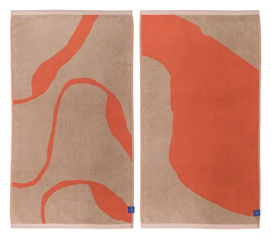 Mette Ditmer - NOVA ARTE HÅNDKLÆDE, LATTE / ORANGE