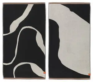 Mette Ditmer - NOVA ARTE HÅNDKLÆDE, BLACK / OFF-WHITE - 2 stk