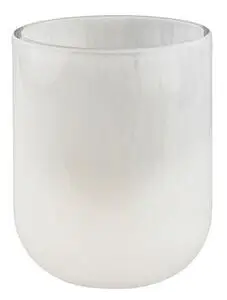 Glat, cylindrisk tandbørsteholder med halv-gennemsigtig, mat finish i blød, elegant stil.