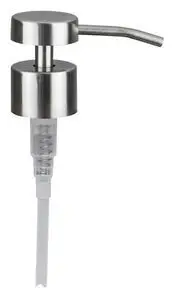 Stålpumpe med cylindrisk top og buet tud, der strækker sig fra toppen.