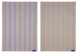 Mette Ditmer - Stripes Viskestykke - 50x70 cm - Sand - Sæt med 2 styk