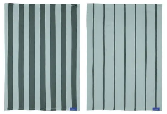 Mette Ditmer - Stripes Viskestykke - 50x70 cm - Mint - Sæt med 2 styk