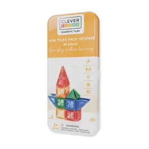 Cleverclixx - Magnetlegetøj - Mini Tiles Pack Intense - 28 dele