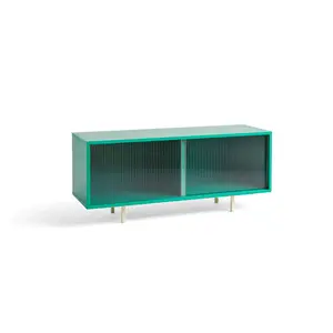 Hay - Reol til Gulv med Glaslåger - Colour Cabinet - Mint - Medium, B120 X D39 X H51 cm