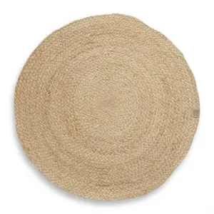 Lovely Linen - Breezy Mat - Gulvmåtte - Natural Beige - Ø65 cm