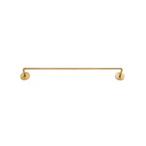 Væghængt håndklædeholder i metal med lige design og to cirkulære monteringsbaser.