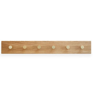 Moudhome - OAK Knagerække Egetræ Med Messing Knager - 70 cm