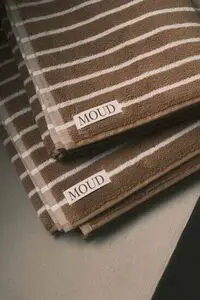 Moudhome - LINO Stribet Håndklæde, Clay Brown