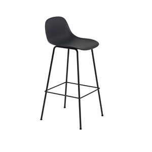 Image of Muuto - Fiber barstol med ryglæn - H65 - Sort