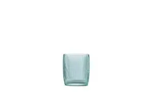 Firkantet Tide Vase H12 cm fra Normann Copenhagen, ribbet overflade, gennemsigtig med blålig tone.