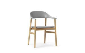 Normann Copenhagen - Herit Armchair Læder - Grå/Oak