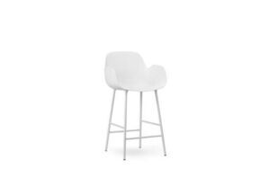 Normann Copenhagen - Form Bar Armchair 75 cm - Hvid/Hvidt stål