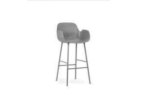 Normann Copenhagen - Form Bar Armchair 75 cm - Grå/Gråt stål