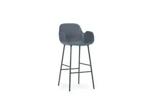 Normann Copenhagen - Form Bar Armchair 75 cm - Blå/Blå stål