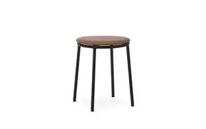 Normann Copenhagen - Circa Stool 45 cm - Brandy læder/Black Steel