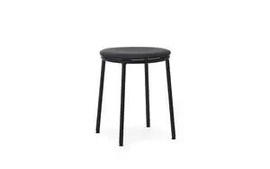 Normann Copenhagen - Circa Stool 45 cm - Sort læder/Black Steel