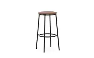 Normann Copenhagen - Circa Barstool 75 cm Uph. - Brandy læder/Black Steel
