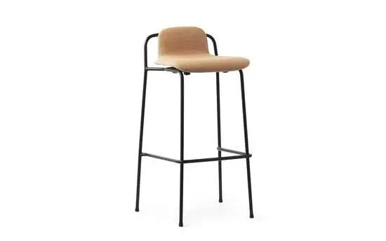 Normann Copenhagen - Studio Barstool 75 cm Full Upholstery Black Steel