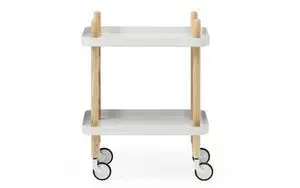 Normann Copenhagen - Block Table - Lys grå med ben i Eg