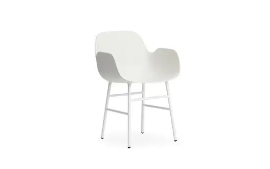 Normann Copenhagen stol - Form Stol m. armlæn i hvid/stål