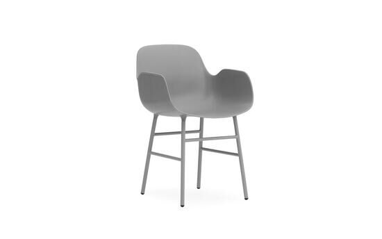 Normann Copenhagen stol - Form Stol m. armlæn i grå/stål