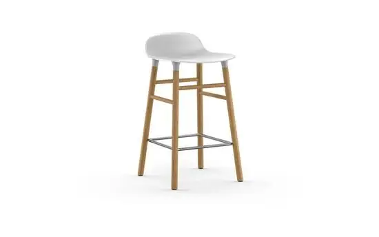 Normann Copenhagen - Form barstol 65 cm - hvid/eg