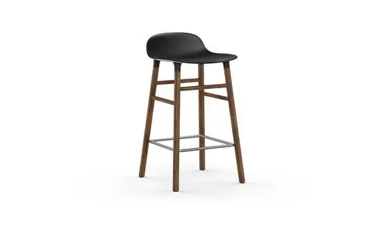 Normann Copenhagen - Form barstol 65 cm - sort/valnød