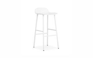 Normann Copenhagen - Form Barstool 75 cm - Hvid/Hvid stål