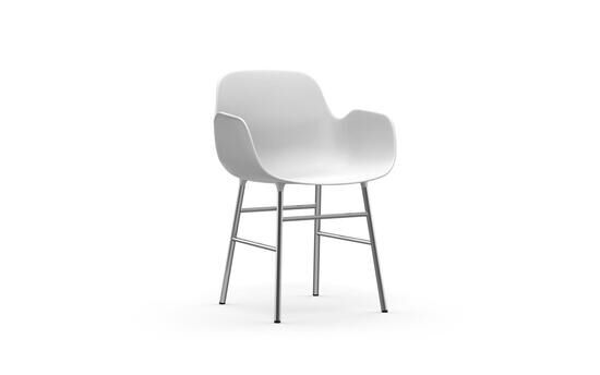 Normann Copenhagen stol - Form Stol m. armlæn i hvid/chrome