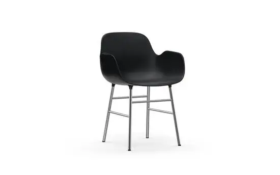Normann Copenhagen stol - Form Stol m. armlæn i sort/chrome