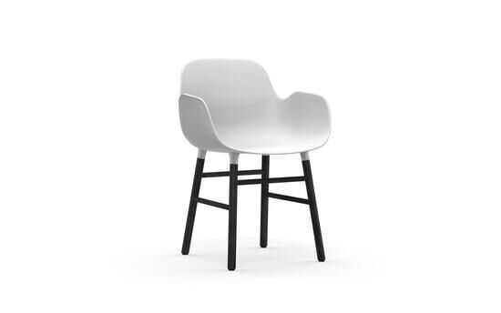 Normann Copenhagen stol - Form Stol m. armlæn i hvid/sort
