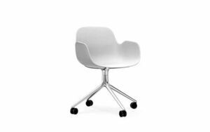 Normann Copenhagen - Form Armchair Swivel 4W - Hvid/Alu