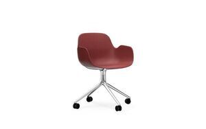 Normann Copenhagen - Form Armchair Swivel 4W - Rød/Alu