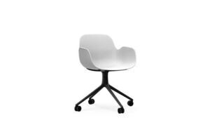 Normann Copenhagen - Form Armchair Swivel 4W - Hvid/Black Alu