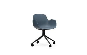 Normann Copenhagen - Form Armchair Swivel 4W - Blå/Black Alu
