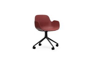 Normann Copenhagen - Form Armchair Swivel 4W - Rød/Black Alu