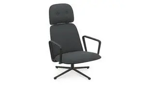 Normann Copenhagen - Pad Lounge Chair High Swivel Black Alu