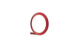 Rød cirkulær vægkrog til ophængning af tøj og tasker. Minimalistisk design.