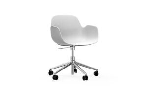 Normann Copenhagen - Form Armchair Swivel 5W Gas Lift - Hvid/Alu