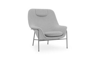 Normann Copenhagen - Drape Lounge Chair High W. Headrest Grey Steel