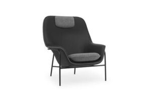 Normann Copenhagen - Drape Lounge Chair High W. Headrest Black Steel