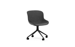 Normann Copenhagen - Hyg Chair Swivel 4W Front Upholstery Black & Black Alu