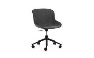 Normann Copenhagen - Hyg Chair Swivel 5W Gas Lift Front Upholstery Black & Black Alu
