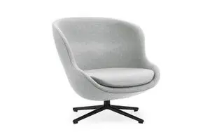 Normann Copenhagen - Hyg Lounge Chair Low Swivel Black Alu
