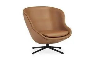 Normann Copenhagen - Hyg Lounge Chair Low Swivel Black Alu