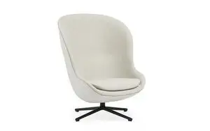 Normann Copenhagen - Hyg Lounge Chair High Swivel Black Alu