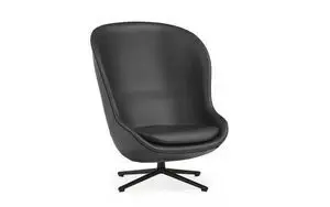 Normann Copenhagen - Hyg Lounge Chair High Swivel Black Alu