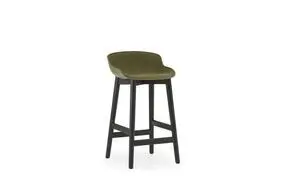 Normann Copenhagen - Hyg Barstool 65 cm Front Upholstery Olive & Black Oak