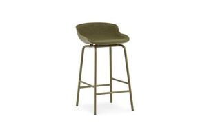 Normann Copenhagen - Hyg Barstool 65 cm Front Upholstery Olive & Olive Steel